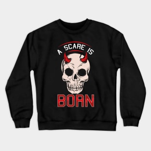 Scary Halloween Skeleton Skull Head Horror Trick Or Treat Crewneck Sweatshirt